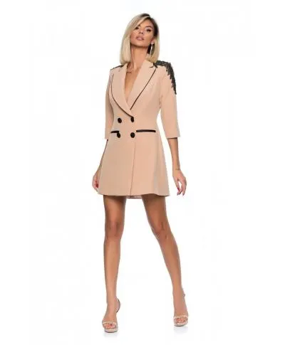 Vestito blazer - Corto - Beige