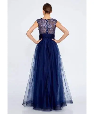 Vestito lungo, elegante - Con manica lunga in pizzo