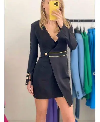 Tubino nero con manichette - Elegante