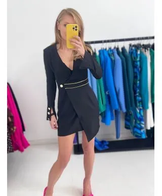 Tubino nero con manichette - Elegante