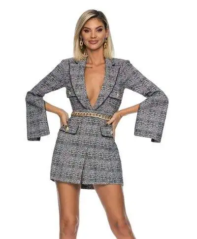 Abito blazer donna - Grigio e nero