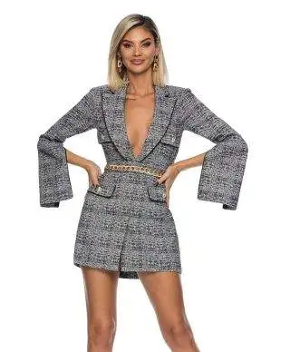 Abito blazer donna - Grigio e nero