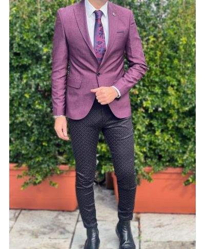 Giacca bordeaux, slim