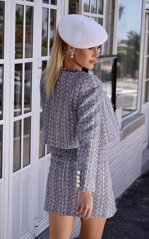 Chanel Vintage Blazer Giacca Chanel Azzurra Tailleur Giacca E