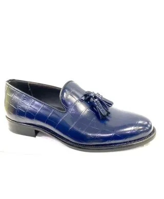 Scarpe uomo, blu - Con nappine