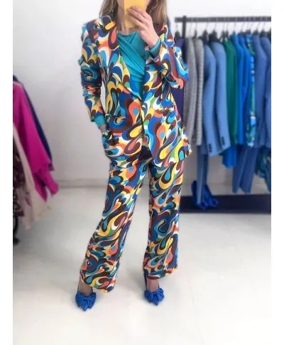 Tailleur donna - Multicolor - Pantaloni palazzo