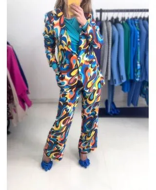 Tailleur donna - Multicolor - Pantaloni palazzo
