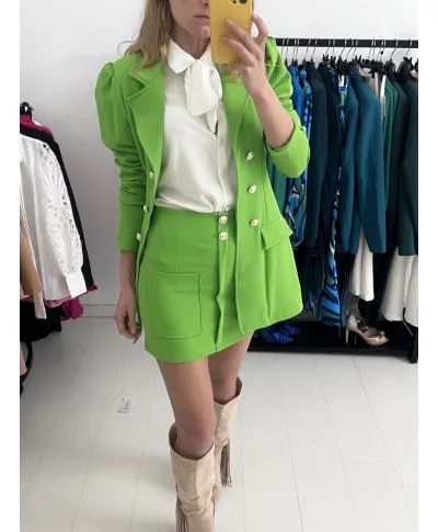 Twinset verde acido - Blazer e gonna