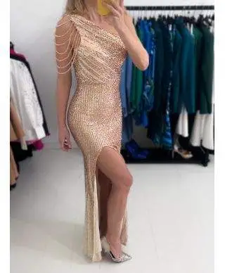 Vestito elegante, a sirena - Oro