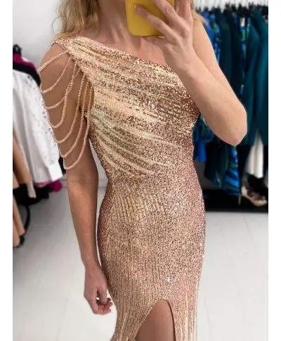 Vestito elegante, a sirena - Oro