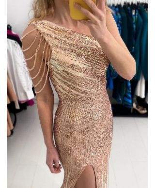 Vestito elegante, a sirena - Oro
