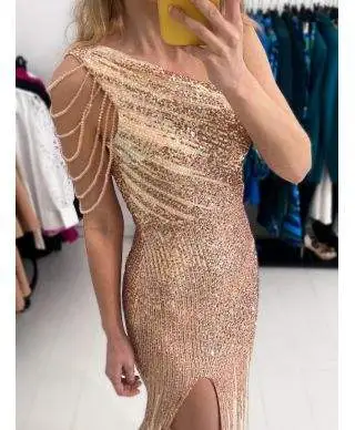 Vestito elegante, a sirena - Oro