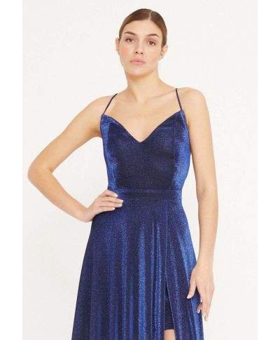 Vestito elegante - Blu - Con spacco