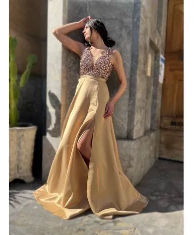 Abito da cerimonia - Oro - Corpetto in paillettes