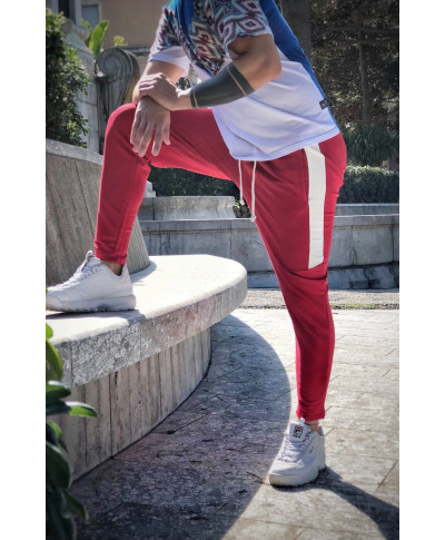 Pantatuta uomo colorati  - Pantaloni sportivi Rosso - Pantaloni NY