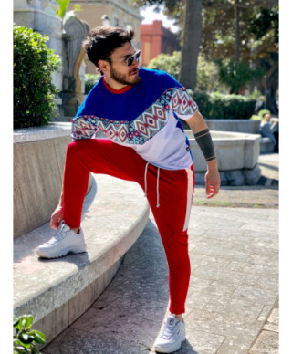 Pantatuta uomo colorati  - Pantaloni sportivi Rosso - Pantaloni NY