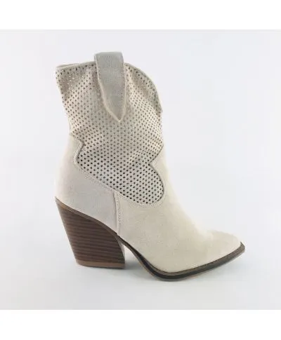 Stivali scamosciati bianchi - Texani