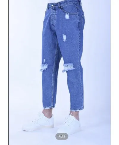 Jeans uomo strappato - Blu denim - Made in Italy