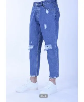 Jeans uomo strappato - Blu denim - Made in Italy