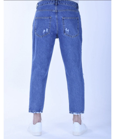 Jeans uomo strappato - Blu denim - Made in Italy