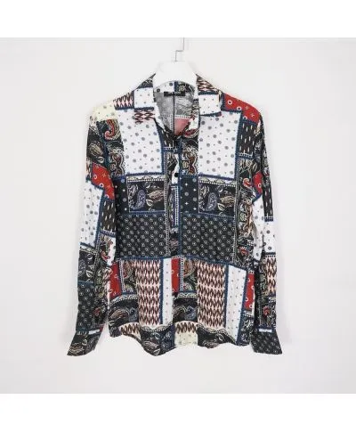 Camicia uomo, fantasia toppe, made in Italy - Manica lunga