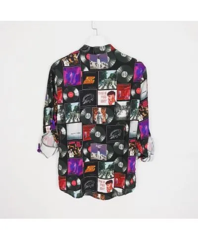 Camicia coreana uomo, fantasia music made in Italy - Manica lunga