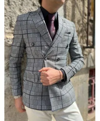 Giacca uomo -Doppiopetto - Principe di galles