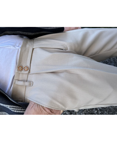 Pantaloni uomo slim, con pinces, - Beige