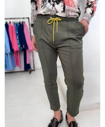 Pantaloni uomo verde, slim - Paul Miranda - Made in Italy