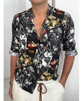 Camicia uomo, particolare fantasia horror - Made in Italy