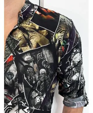 Camicia uomo, particolare fantasia horror - Made in Italy
