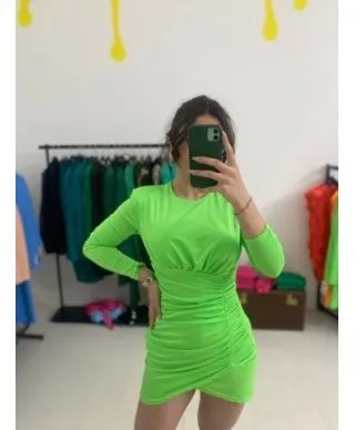 Abito da festa - Verde neon - Corto