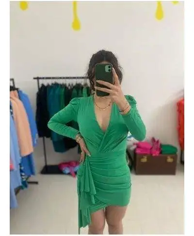 Abito da festa - Corto verde - Scollo V
