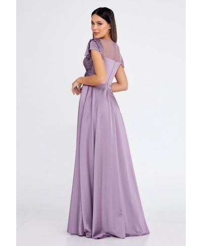 Vestito elegante da cerimonia - Glicine - Con manichetta