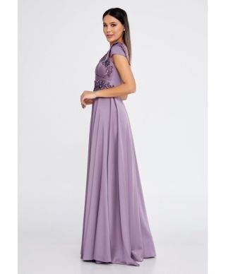 Vestito elegante da cerimonia - Glicine - Con manichetta