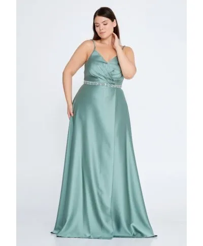 Vestito da cerimonia - Verde tiffany - Taglie curvy