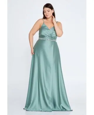 Vestito da cerimonia - Verde tiffany - Taglie curvy