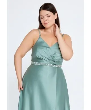 Vestito da cerimonia - Verde tiffany - Taglie curvy