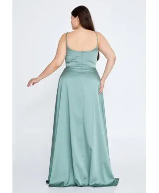 Vestito da cerimonia - Verde tiffany - Taglie curvy