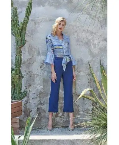 Camicetta Roberta Biagi - Blu - Maglietta corta