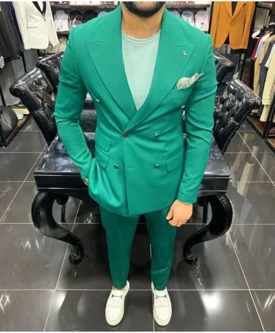 Abito uomo verde pastello, doppiopetto