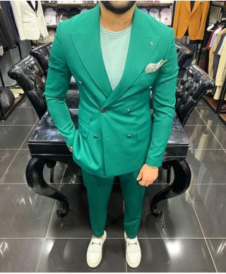 Abito uomo verde pastello, doppiopetto