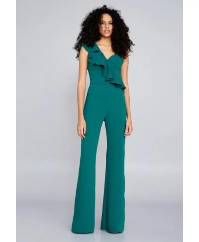 Tuta elegante verde - Con rouches