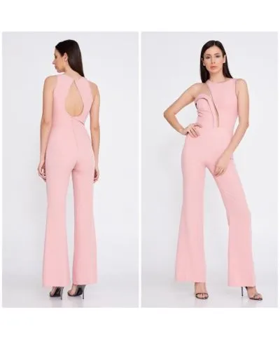 Tuta elegante rosa - Scollo particolare