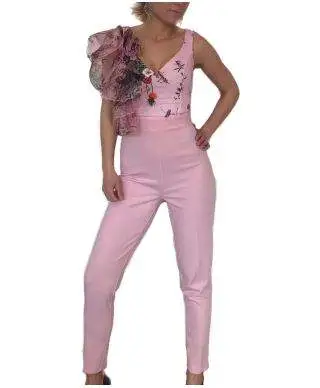 Tutta donna elegante - Tuta rosa - Aderente