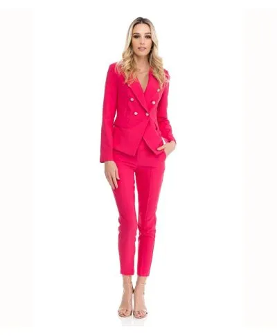 Tailleur donna - Elegante - Fuxia - Pantaloni sigaretta