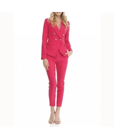 Tailleur donna - Elegante - Fuxia - Pantaloni sigaretta