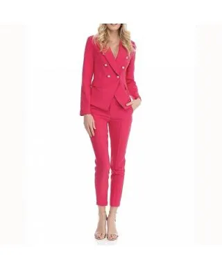 Tailleur donna - Elegante - Fuxia - Pantaloni sigaretta