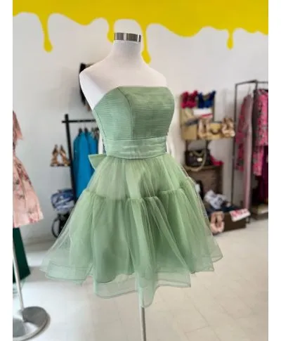 Vestito corto - In tulle - Verde tiffany