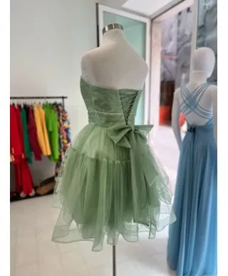 Vestito corto - In tulle - Verde tiffany